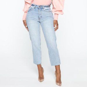 Fashion Nova High Waisted Raw Hem Straight Leg 13